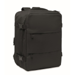 Mochila de cabina extensible de RPET 600D con múltiples bolsillos 20L color negro