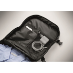 Mochila de cabina extensible de RPET 600D con múltiples bolsillos 20L color negro vista fotografía octava vista
