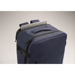 Mochila de cabina extensible de RPET 600D con múltiples bolsillos 20L color azul vista fotografía quinta vista