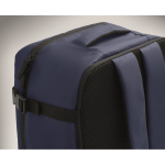 Mochila de cabina extensible de RPET 600D con múltiples bolsillos 20L color azul vista fotografía sexta vista