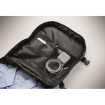 Mochila de cabina extensible de RPET 600D con múltiples bolsillos 20L color azul vista fotografía octava vista