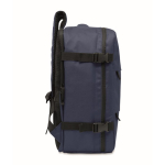 Mochila de cabina extensible de RPET 600D con múltiples bolsillos 20L color azul decima vista