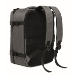 Mochila de cabina extensible de RPET 600D con múltiples bolsillos 20L color gris oscuro tercera vista
