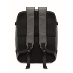 Mochila de cabina extensible de RPET 600D con múltiples bolsillos 20L color gris oscuro cuarta vista