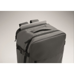 Mochila de cabina extensible de RPET 600D con múltiples bolsillos 20L color gris oscuro vista fotografía quinta vista