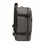 Mochila de cabina extensible de RPET 600D con múltiples bolsillos 20L color gris oscuro decima vista