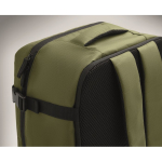 Mochila de cabina extensible de RPET 600D con múltiples bolsillos 20L color verde militar vista fotografía sexta vista