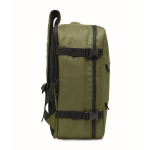 Mochila de cabina extensible de RPET 600D con múltiples bolsillos 20L color verde militar decima vista