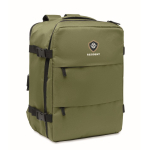 Mochila de cabina extensible de RPET 600D con múltiples bolsillos 20L color verde militar vista principal