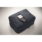 Mochila de viaje de RPET 600D con bolsa de vacío y bomba incluida 18L color azul marino vista fotografía septima vista