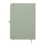 Set de libreta de PU formato A5 con bolígrafo azul y hojas a rayas color verde menta quinta vista