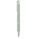 Set de libreta de PU formato A5 con bolígrafo azul y hojas a rayas color verde menta septima vista