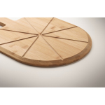 Tabla de bambú para pizza con cortapizzas de acero inox. incluido color madera vista fotografía cuarta vista