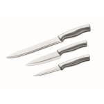 Set de 3 cuchillos de cocina de acero inoxidable para uso diario color plateado quinta vista