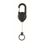 Portacredenciales de plástico resistente con mosquetón y cable de 60cm color negro tercera vista