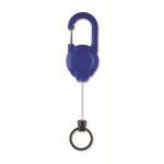 Portacredenciales de plástico resistente con mosquetón y cable de 60cm color azul real tercera vista