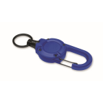 Portacredenciales de plástico resistente con mosquetón y cable de 60cm color azul real cuarta vista