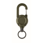 Portacredenciales de plástico resistente con mosquetón y cable de 60cm color verde militar segunda vista