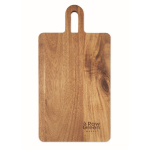Tabla de madera de acacia con asa para cortar y servir en el día a día color madera vista principal cuarta vista
