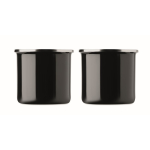Set de regalo con manta polar y dos tazas metálicas esmaltadas de 350ml color negro septima vista
