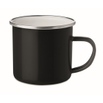 Set de regalo con manta polar y dos tazas metálicas esmaltadas de 350ml color negro octava vista