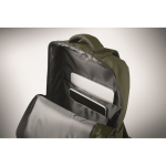 Mochila de RPET con revestimiento de PU para portátil de hasta 15'' color verde militar vista fotografía sexta vista