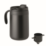 Vaso térmico de acero inox. con filtro reutilizable para café 450ml color negro