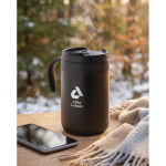 Vaso térmico de acero inox. con filtro reutilizable para café 450ml color negro segunda vista bodegón 2