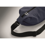 Bolsa bandolera urbana de nylon repelente al agua con correa ajustable color azul vista fotografía tercera vista