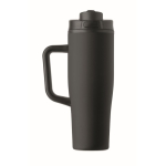 Vaso térmico de acero inox. reciclado antifugas con asa y pajita 900ml color negro sexta vista