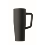 Vaso térmico de acero inox. reciclado antifugas con asa y pajita 900ml color negro