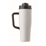 Vaso térmico de acero inox. reciclado antifugas con asa y pajita 900ml color blanco sexta vista