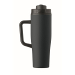 Vaso térmico de acero inox. reciclado antifugas con asa y pajita 900ml color azul marino sexta vista