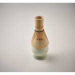 Set de matcha con 5 piezas de cerámica y bambú en caja de regalo color verde menta vista fotografía sexta vista