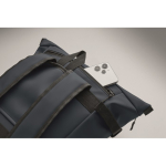 Mochila de PU con capacidad para PC de 15” y cintas para bicicleta 20L color azul vista fotografía octava vista