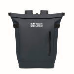 Mochila de PU con capacidad para PC de 15” y cintas para bicicleta 20L color azul vista de impresión