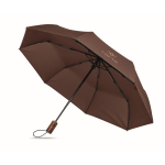 Paraguas plegable de poliéster resistente al viento y automático Ø94 color marrón vista principal