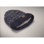 Gorro de poliéster con forro polar unisex con dobladillo y talla única color azul vista fotografía cuarta vista