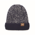 Gorro de poliéster con forro polar unisex con dobladillo y talla única color azul vista principal