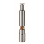 Molinillo manual de acero inox. y acrílico para sal o pimienta a presión color plateado mate