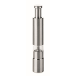 Molinillo manual de acero inox. y acrílico para sal o pimienta a presión color plateado mate tercera vista