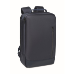 Mochila para portátil con detalles en PU y cinta para trolley 15'' color azul