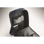 Mochila para portátil con detalles en PU y cinta para trolley 15'' color azul vista fotografía septima vista