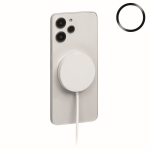 Cargador inalámbrico magnético con cable fijo USB-C de 1 m y 25W color blanco