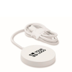 Cargador inalámbrico magnético con cable fijo USB-C de 1 m y 25W color blanco vista de impresión