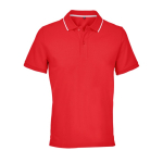 Polo de algodón unisex con raya de contraste 200g/m² SOL'S PALERMO color rojo segunda vista