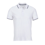 Polo de algodón unisex con raya de contraste 200g/m² SOL'S PALERMO color blanco