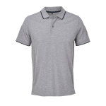 Polo de algodón unisex con raya de contraste 200g/m² SOL'S PALERMO color gris septima vista