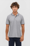 Polo de algodón unisex con raya de contraste 200g/m² SOL'S PALERMO color gris segunda vista