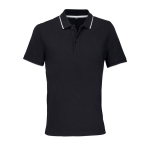 Polo de algodón unisex con raya de contraste 200g/m² SOL'S PALERMO color blanco/negro cuarta vista